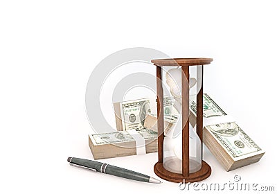 Concept 3d rendering Coins Hourglass of Business with a lot of Stock Photo