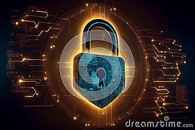 Concept for data privacy.conceptual cyber security encryption. Generative AI Stock Photo