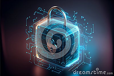 Concept for data privacy.conceptual cyber security encryption. Generative AI Stock Photo
