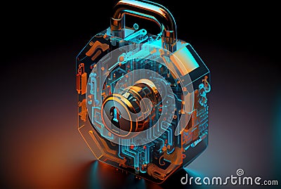 Concept for data privacy.conceptual cyber security encryption. Generative AI Stock Photo