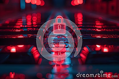 Concept Data Security, Securing personal data in digital storage to protect against cyber threats Stock Photo