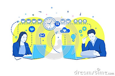 Concept of deadline Vector Illustration