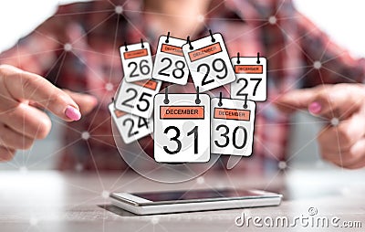Concept of 31 december Stock Photo