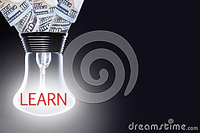 The concept of decent wages of an employee for useful skills, learning. Learning, skill concept. Stock Photo