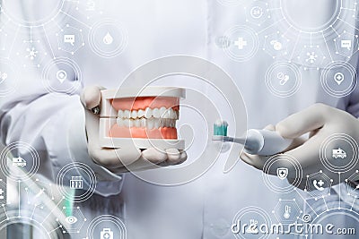 The concept of dental hygiene and oral cavity Stock Photo