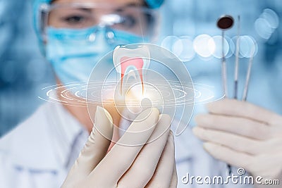 The concept of dental treatment Stock Photo