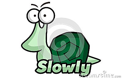 Slug Road Slowly Vector Illustration