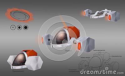 Concept design of sci-fi vehicle Stock Photo