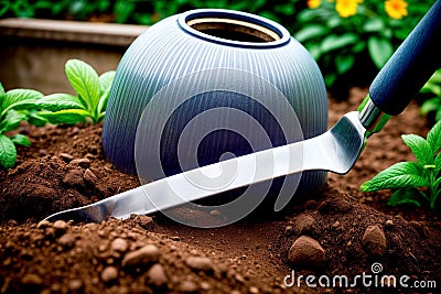 Detailed Close up of Realistic Garden Dibble.AI Generated Stock Photo