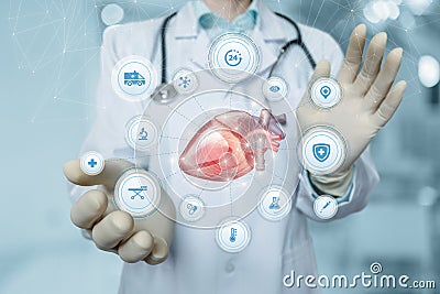 Concept of diagnostics and innovation in the treatment of heart Stock Photo