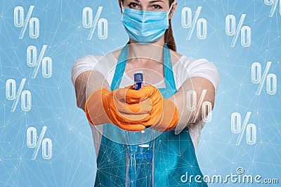 Concept of discounts on cleaning services Stock Photo
