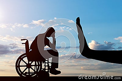 Concept of discrimination and disrespect for people with disabilities Stock Photo