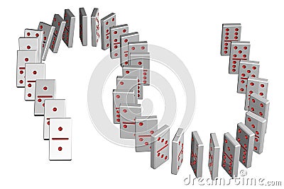Concept : domino effect Stock Photo