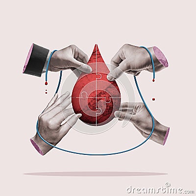 The concept of donation, blood transfusion. Stock Photo