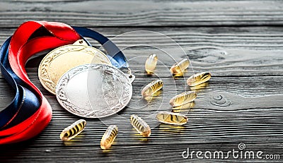 Concept of doping in sport - deprivation medals Stock Photo