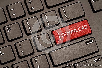 Concept of downloading content from internet Stock Photo