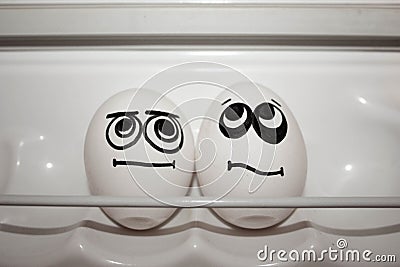 Concept of a dream. Two eggs. Funny eggs Stock Photo