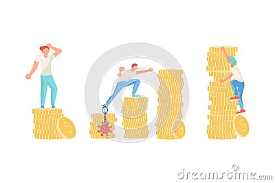 Concept of drop income and loss of savings during the economic crisis Stock Photo