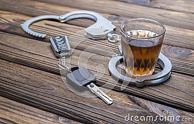 Concept drunkenness driving. Stock Photo