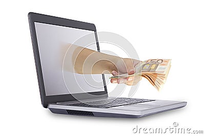 Concept of earn money online Stock Photo