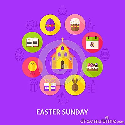 Concept Easter Sunday Vector Illustration