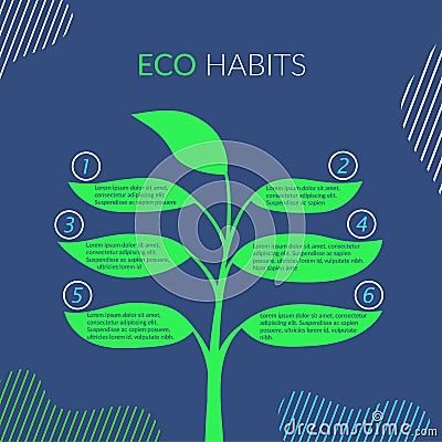 The concept of eco habits, protecting the environment, nature, making the world cleaner. Vector abstract illustration. Cartoon Illustration