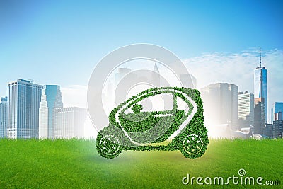 Concept of ecological electric car Stock Photo