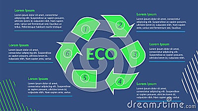 The concept of ecological habits, protecting the environment, nature, making the world cleaner, reusable. Abstract vector Stock Photo