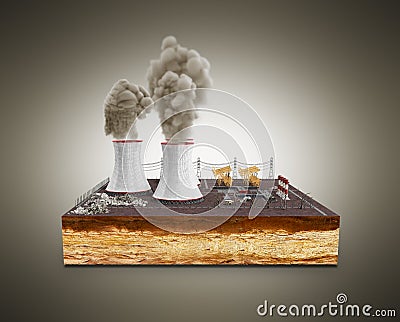 The concept of ecologically problems The thermal power stations Stock Photo