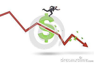 Concept of economic crisis and dollar inflation Stock Photo