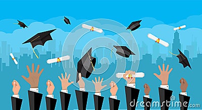 Concept of education. College, university ceremony Vector Illustration