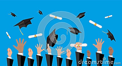 Concept of education. College, university ceremony Vector Illustration