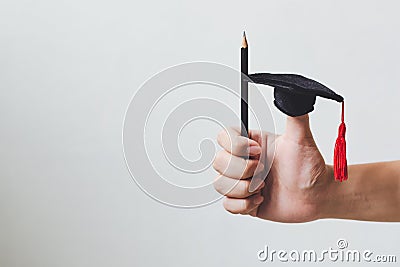 Concept of education, knowledge and graduation successful completion Stock Photo