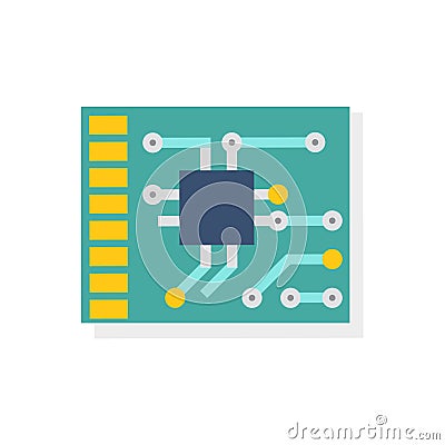 Concept of electronics development. PSB vector icon in flat style. Vector Illustration