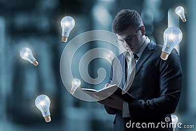 The concept of the emergence of a number of ideas during the workflow Stock Photo