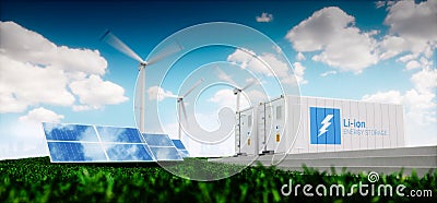 Concept of energy storage system. Stock Photo