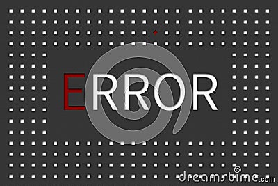 Concept Error. A lot of white and one red cube on a gray background. Business. Computer technology. Stock Photo