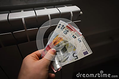 Expensive heating payments Stock Photo