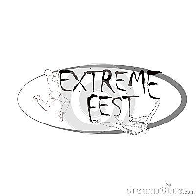 Concept for Extreme Climbing Festival, with the image of rock climbers Vector Illustration