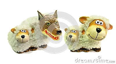 Wolf in disguise as sheep fake false friends scam intruder Stock Photo