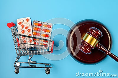 The concept of falsification of medicines. Judicial proceedings Stock Photo