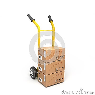 Concept of fast delivery boxes Stock Photo