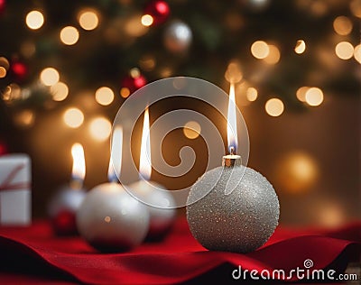 Festive Elegance Shimmering Christmas ings.AI Generated Stock Photo