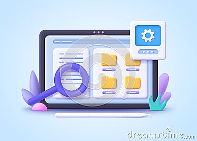 Concept of File management. Vector Illustration