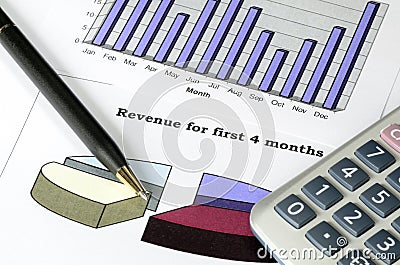 Concept of financial analysis, stock market charts Stock Photo
