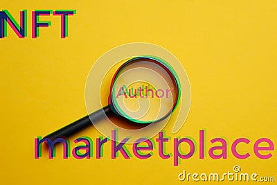 Concept for finding digital art authors in a NFT marketplace Stock Photo