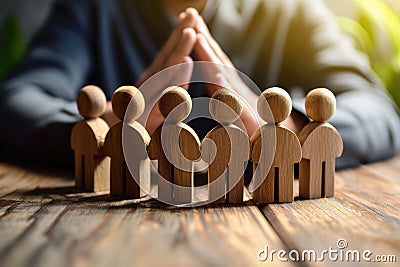 The concept of finding people and workers on the job. Management of team, the appointment of a leader. Hiring. Human resources. Stock Photo