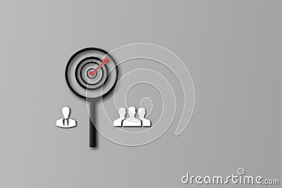 Concept of finding qualified employees, Target board inside magn Stock Photo