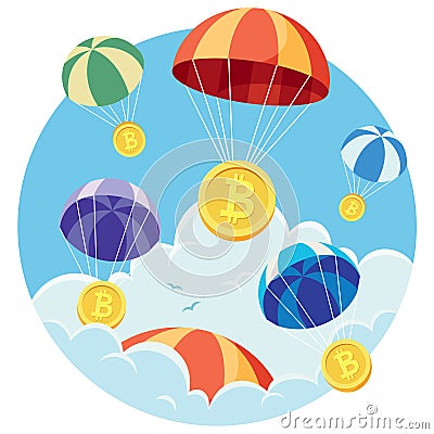 Crypto Airdrop on White Vector Illustration
