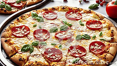 Flavor Explosion Celebrating National Cheese Pizza Day with a Cheese Shaker s Artful Sprin.AI Generated Stock Photo